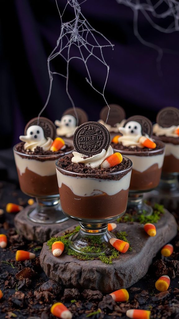 spooky halloween dessert cups