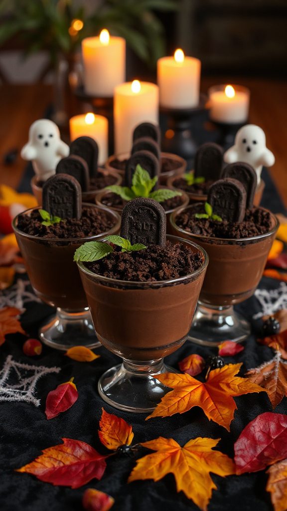 spooky halloween dessert cups