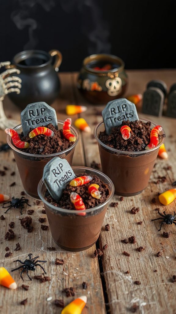 spooky halloween dessert cups