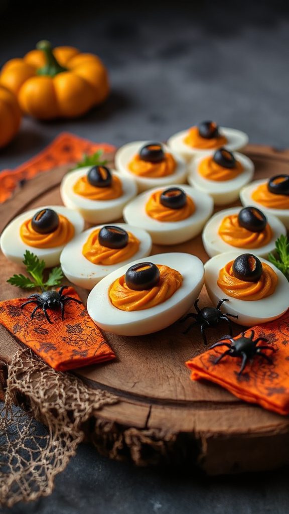 spooky halloween deviled eggs