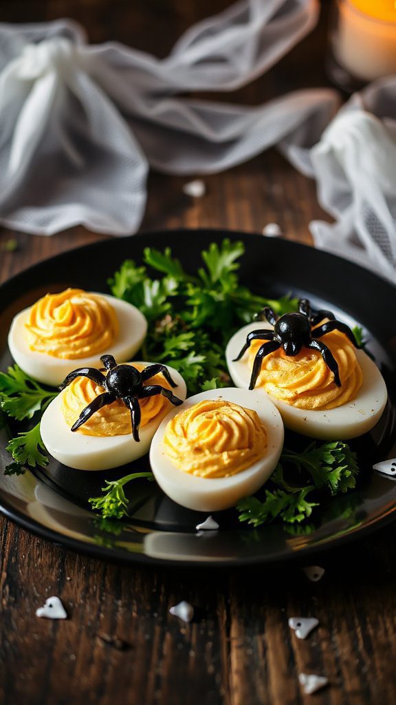 spooky halloween deviled eggs