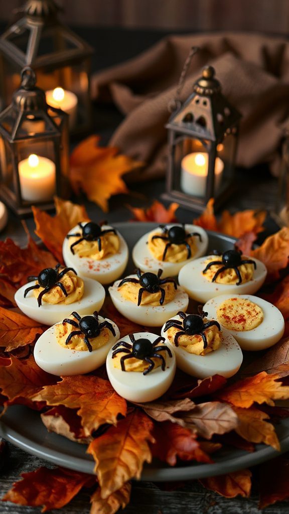 spooky halloween deviled eggs