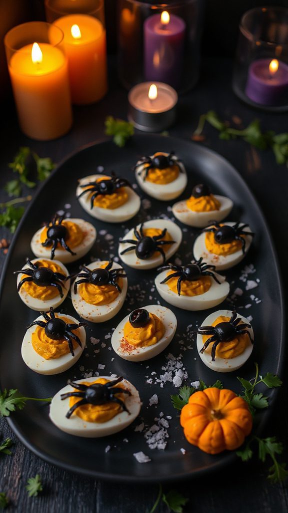 spooky halloween deviled eggs