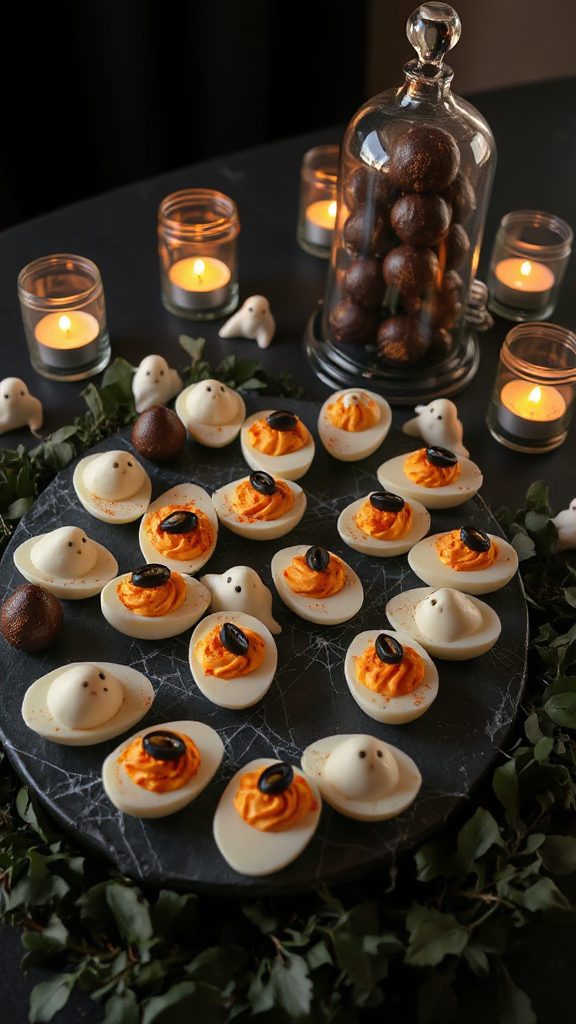 spooky halloween deviled eggs
