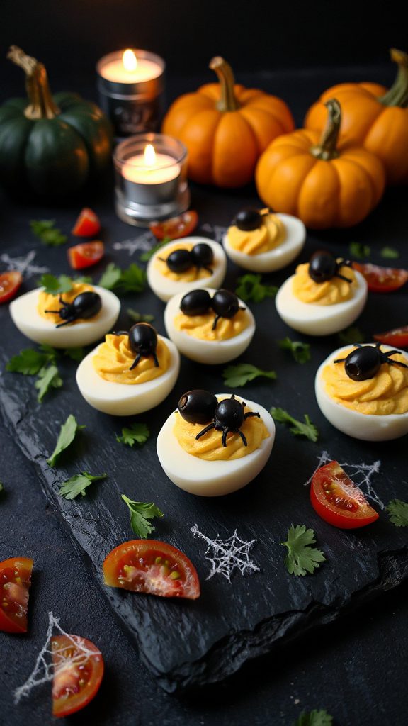 spooky halloween deviled eggs