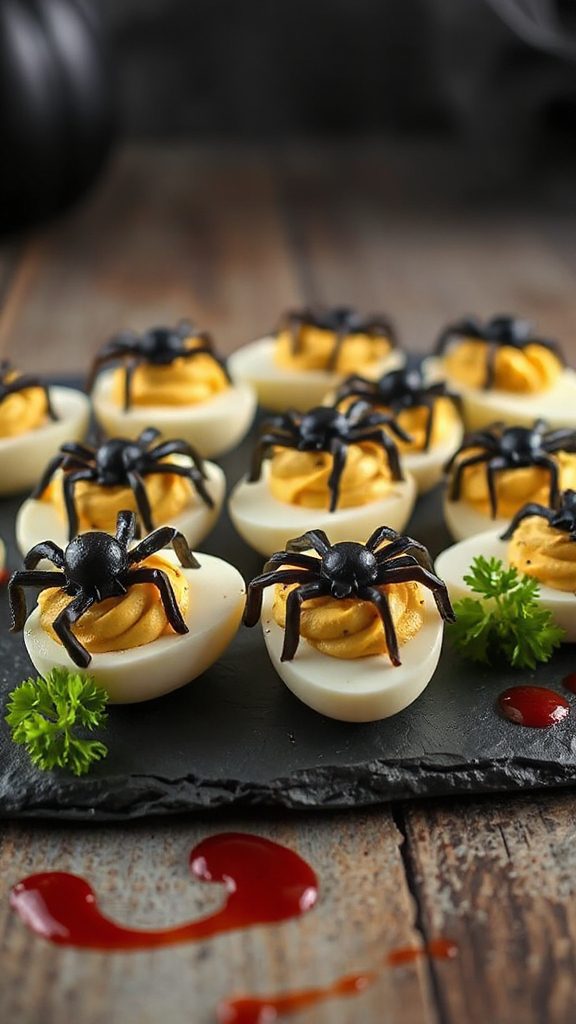 spooky halloween deviled eggs