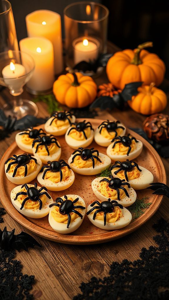 spooky halloween deviled eggs