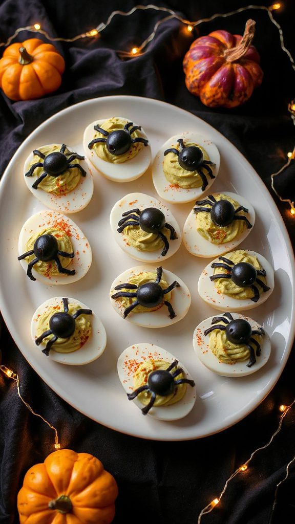spooky halloween deviled eggs
