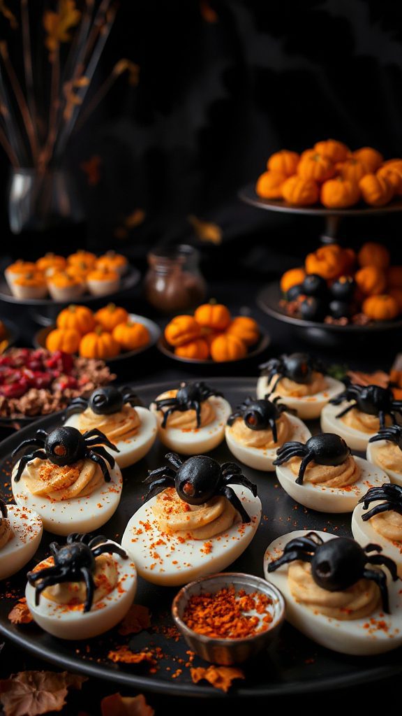 spooky halloween deviled eggs