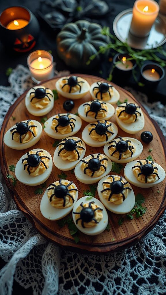 spooky halloween deviled eggs