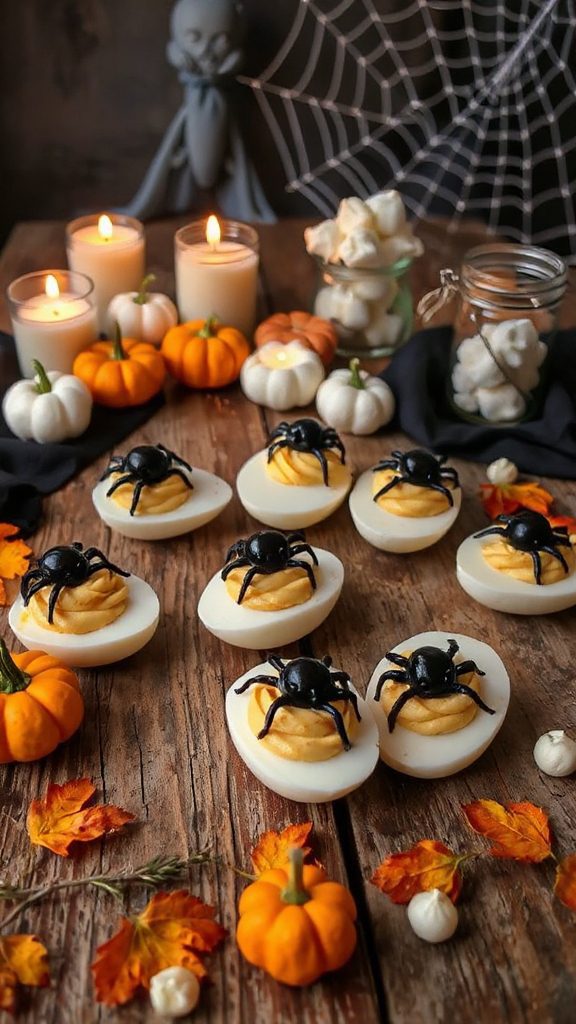 spooky halloween deviled eggs