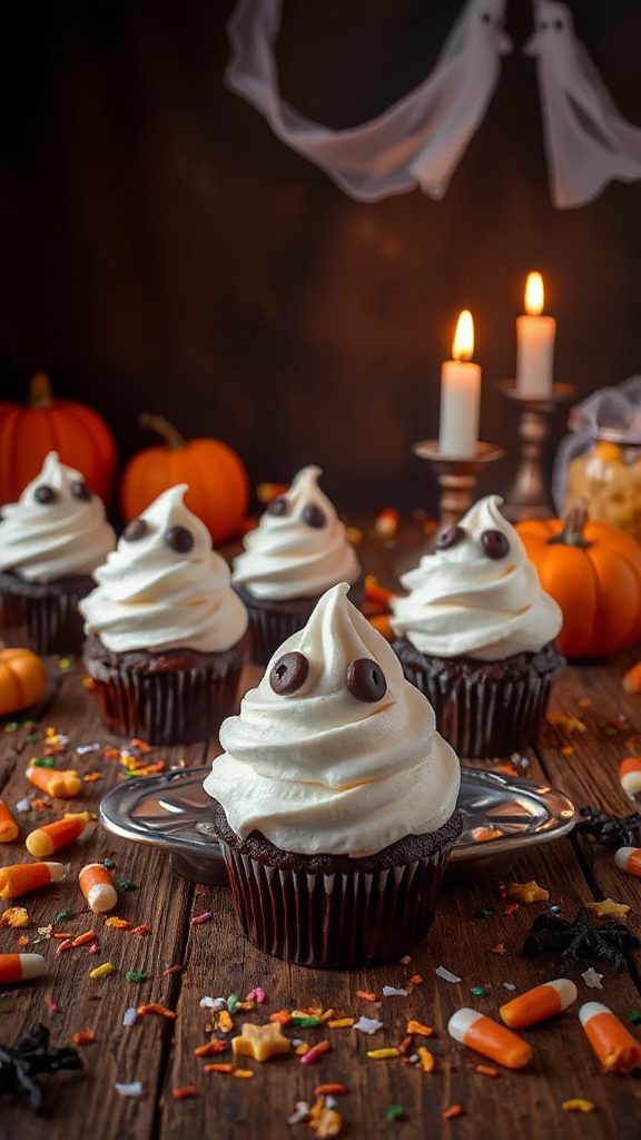 spooky halloween ghostly cupcakes