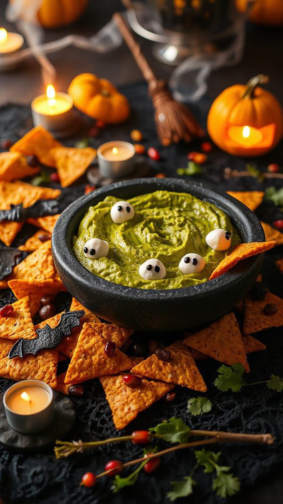 spooky halloween guacamole dip