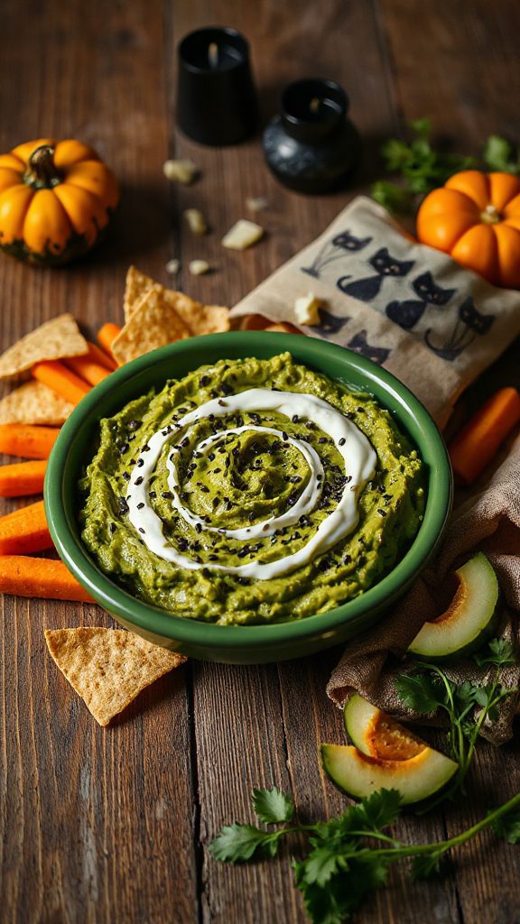 spooky halloween guacamole dip