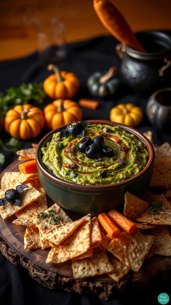 spooky halloween guacamole dip
