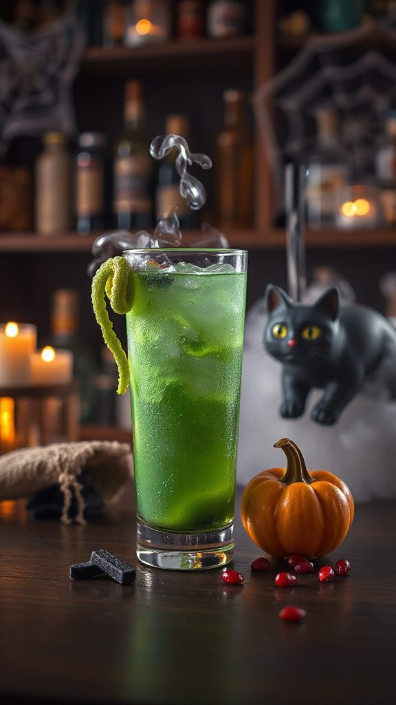 spooky halloween highball cocktail