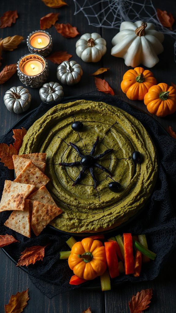 spooky halloween hummus dip