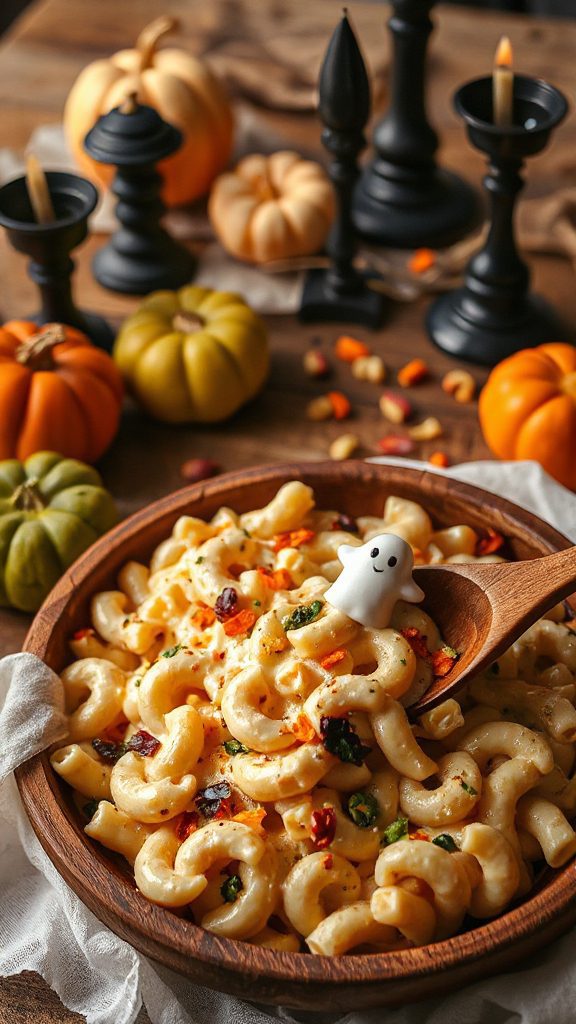 spooky halloween macaroni dish