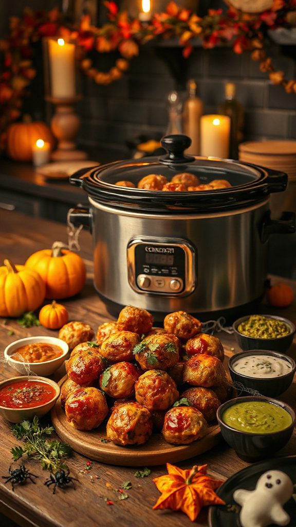 spooky halloween meatball appetizer