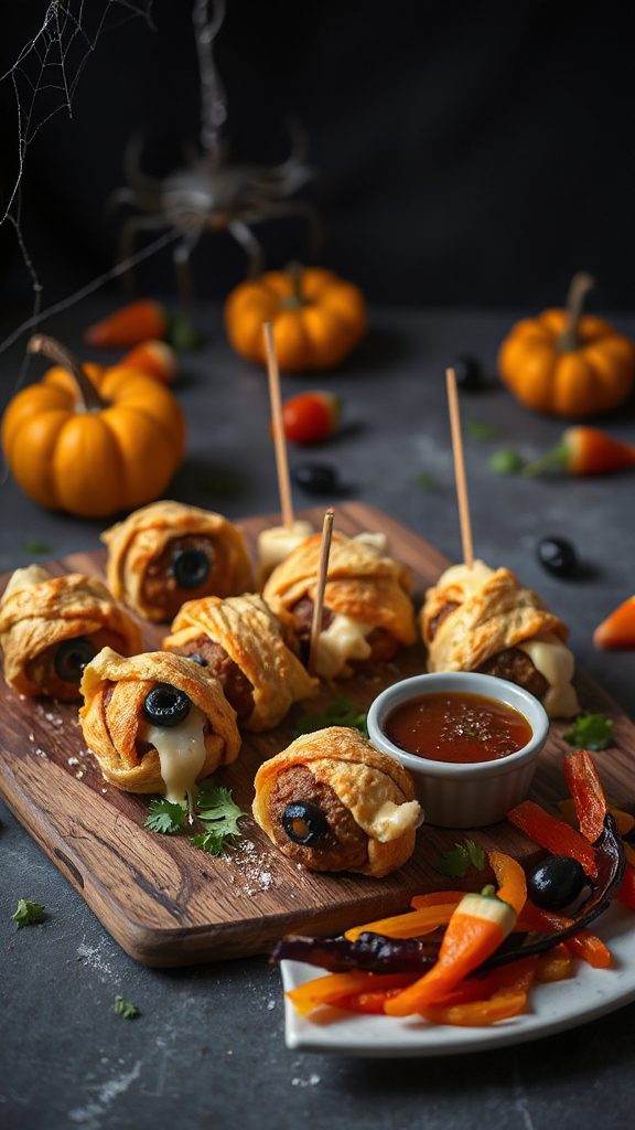 spooky halloween meatball appetizers