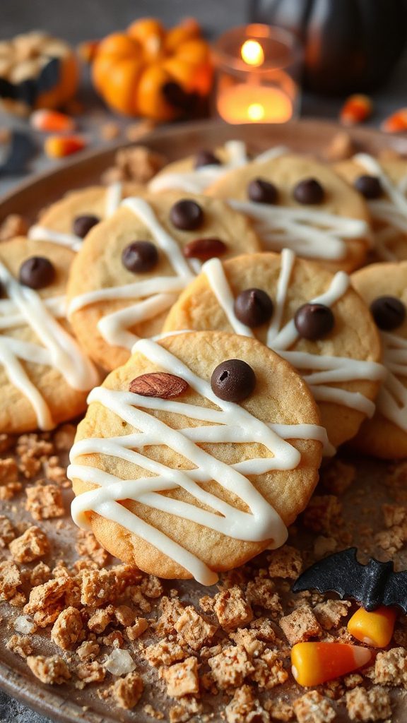 spooky halloween mummy cookies