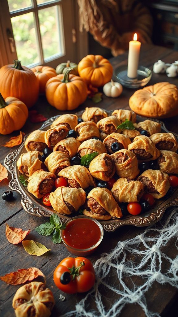 spooky halloween mummy meatballs