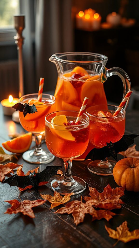 spooky halloween orange sangria