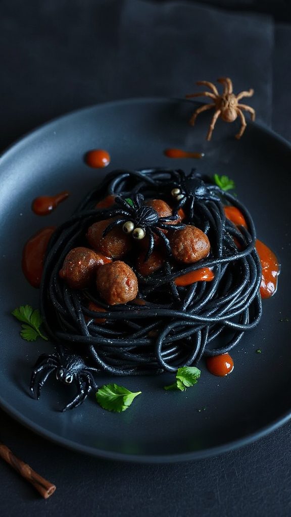 spooky halloween pasta dish