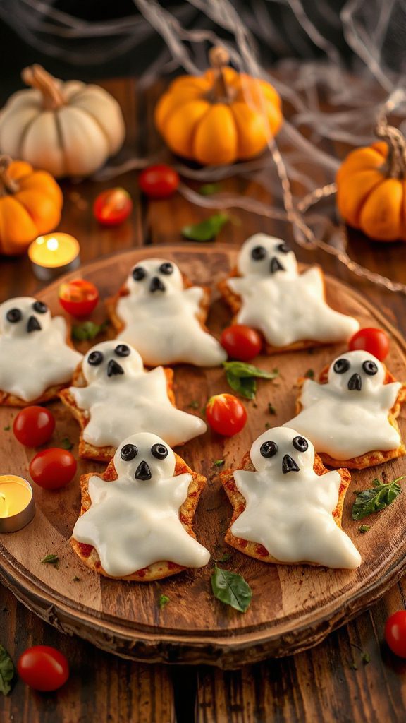 spooky halloween pizza bites