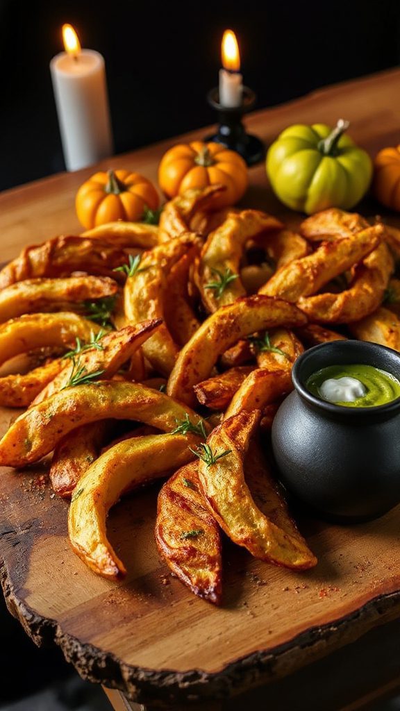 spooky halloween potato wedges