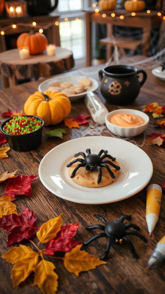 spooky halloween spider cookies