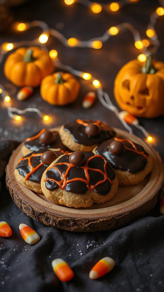 spooky halloween spider cookies