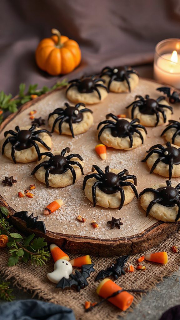 spooky halloween spider cookies