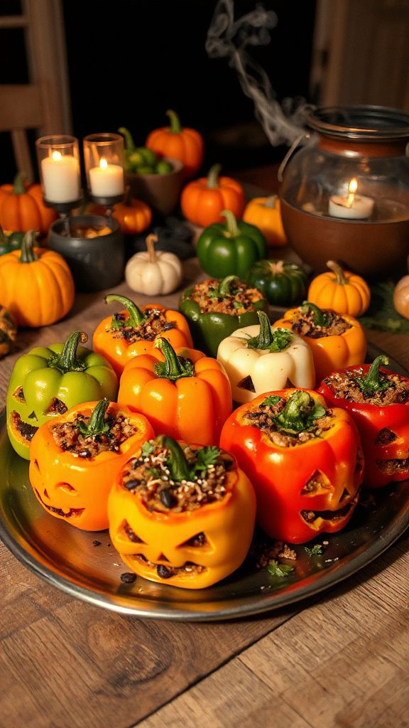spooky halloween stuffed peppers