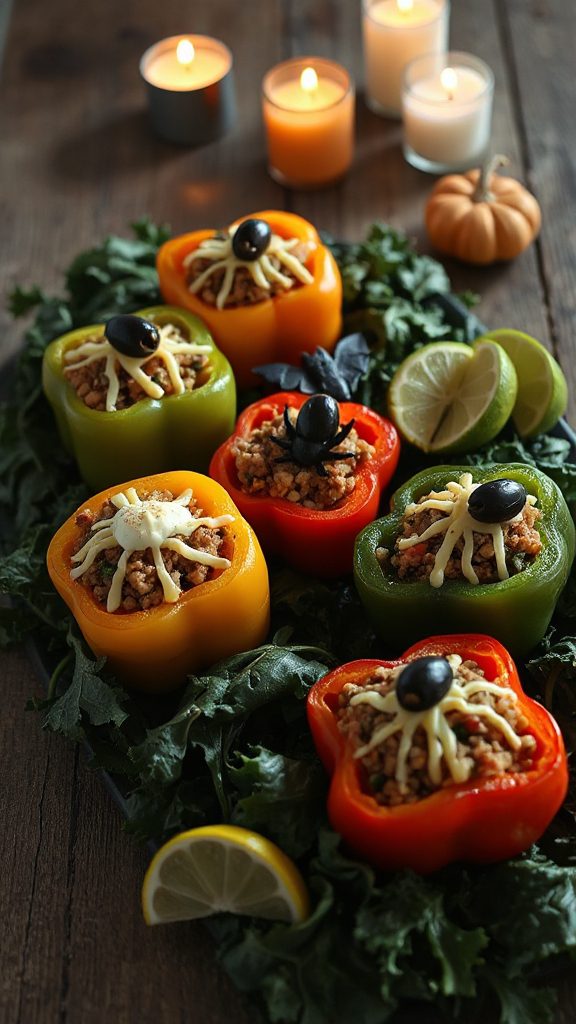 spooky halloween stuffed peppers