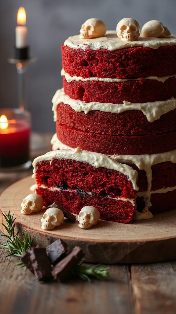 spooky halloween velvet cake