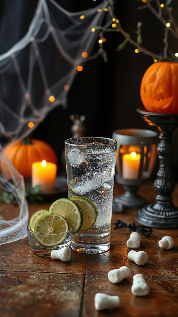 spooky halloween vodka tonic