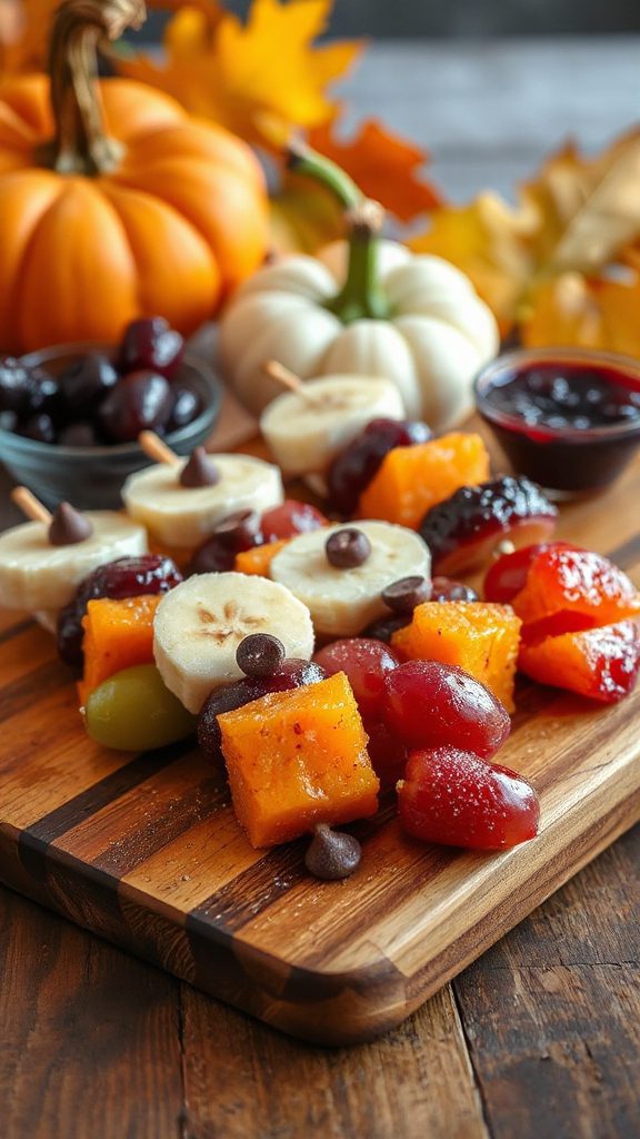 spooky healthy fruit kabobs