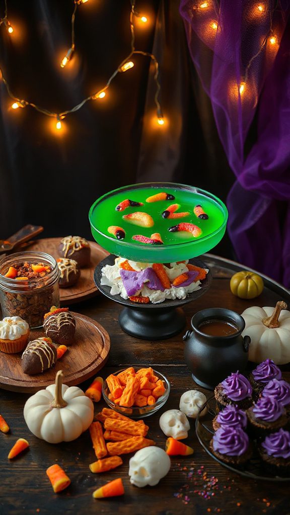 spooky layered jello dessert