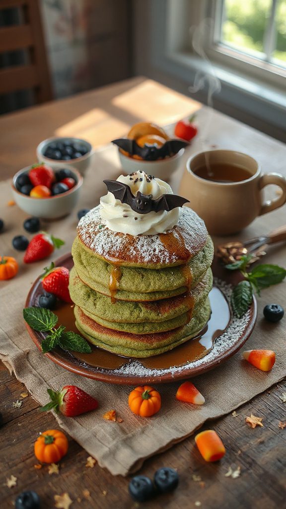 spooky matcha pancakes recipe