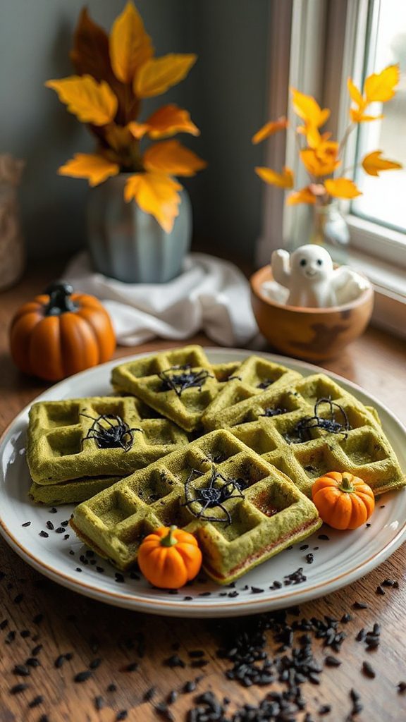 spooky matcha waffle delights