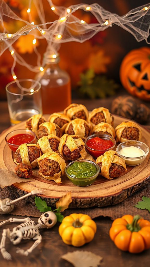 spooky meatball halloween snack