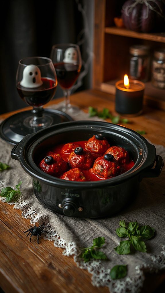 spooky meatballs for halloween