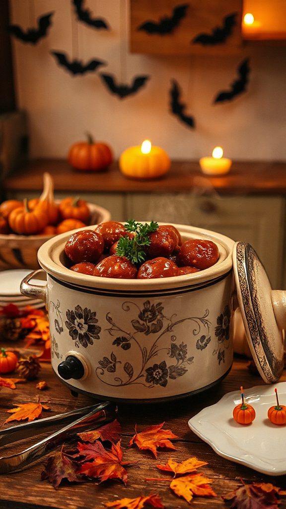 spooky meatballs for halloween