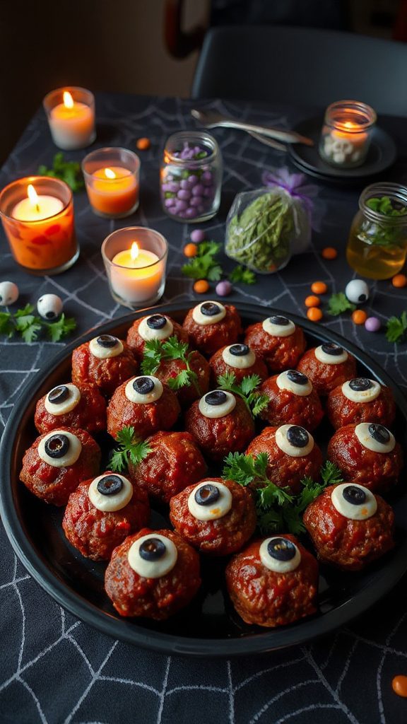spooky meatballs halloween treat