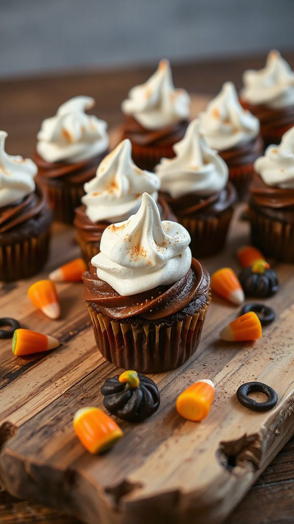 spooky meringue cupcake ghosts