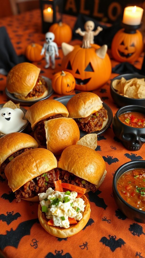 spooky messy halloween sandwiches