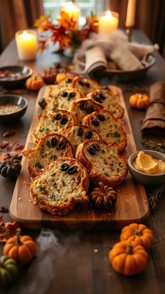 spooky mozzarella ghost bread