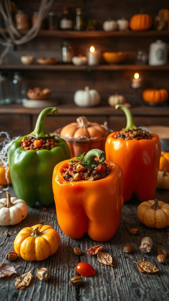 spooky nutritious stuffed peppers