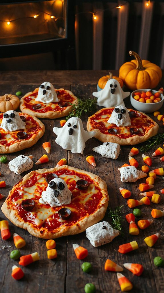 spooky personalized halloween pizzas